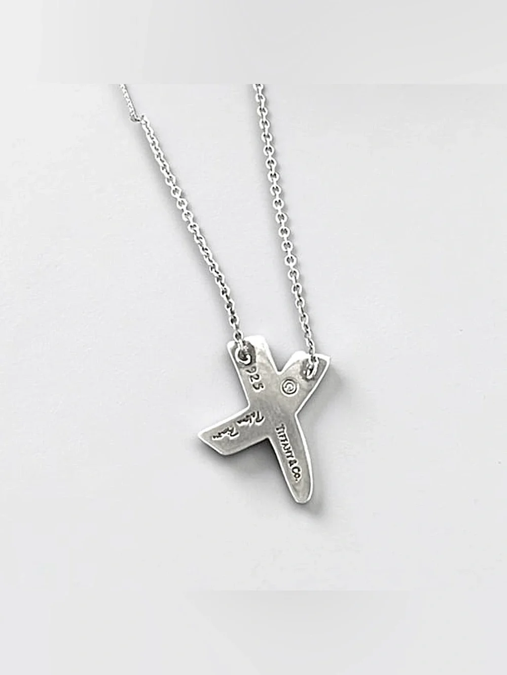 Tiffany & Co. Paloma Picasso 925 Sterling Silver Graffiti X Pendant Necklace